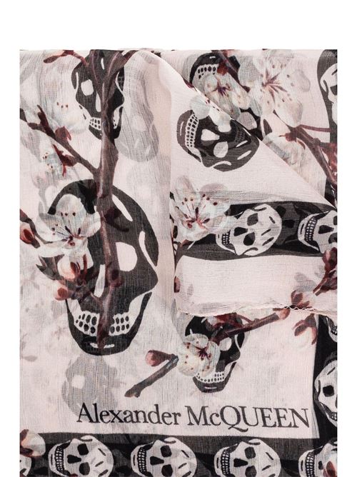 white/black silk chiffon scarves Alexander McQueen | 7986993052Q6960